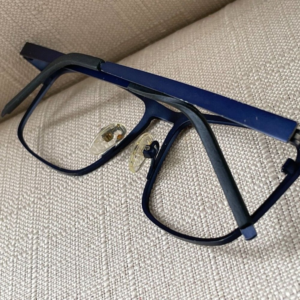 Zenni Eyeglasses Sunglasses Frame Navy Blue Tone Metal Glasses Frame - Picture 4 of 12